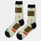 Farbige geometrische Formen, Retromuster Socken (Linkes Detail)