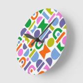 Farbige geometrische Formen Runde Wanduhr (Winkel)