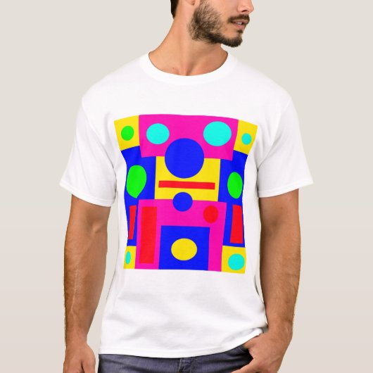 Farbige geometrische Formen T-Shirt (Vorderseite)