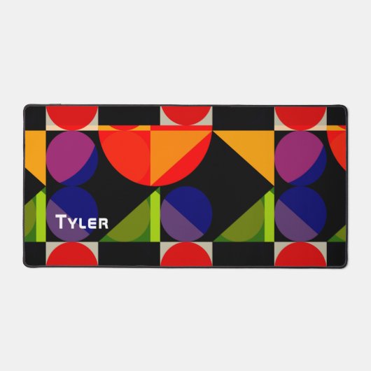 Farbige geometrische Formen, Weißname Schreibtischunterlage (Vorderseite)