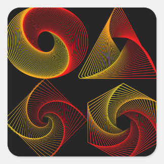 Farbige geometrische Formkleber Quadratischer Aufkleber