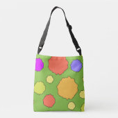 Farbige geometrische Funky-Retrokreise Tragetaschen Mit Langen Trägern (Rückseite)