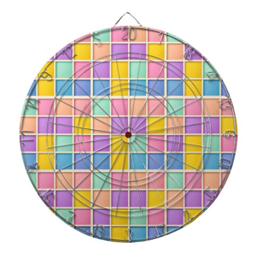 Farbige geometrische Gittertafel Dartscheibe (vorne)