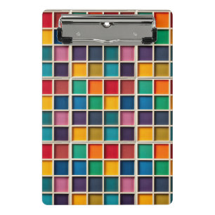 Farbige geometrische Gittertafel Mini Klemmbrett