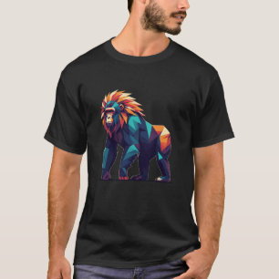 Farbige geometrische Gorilla-Dschungel-Tiere-Kunst T-Shirt