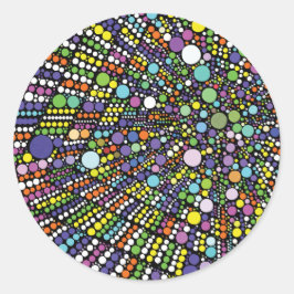 Farbige geometrische Kreise Runder Aufkleber