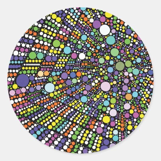 Farbige geometrische Kreise Runder Aufkleber (Vorderseite)