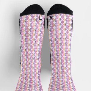 Farbige geometrische Mandala-Herzstern-Kunst Socken