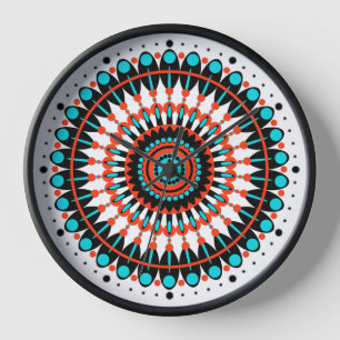 Farbige geometrische Mandala-Kunst-46456 Große Uhr