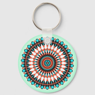 Farbige geometrische Mandala-Kunst-46456 Schlüsselanhänger