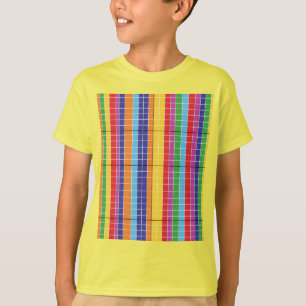 Farbige geometrische Muster T-Shirt auf Gelb Bol