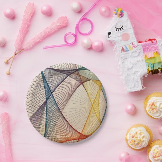 Farbige geometrische Papierplatte Pappteller (Party)