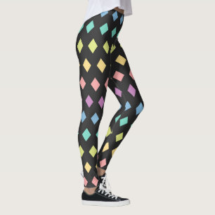 Farbige geometrische Pastellfarbe schwarz Leggings