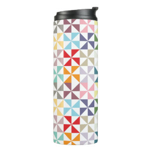 Farbige geometrische Pinwheel Wasserflasche Thermosbecher