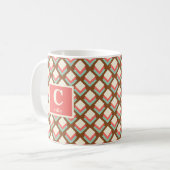 Farbige geometrische Quadrate Groovy Personalisier Kaffeetasse (Vorderseite Links)