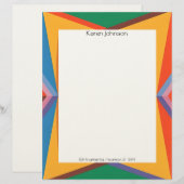 Farbige geometrische Randbriefpapier Briefbogen (Vorne/Hinten)