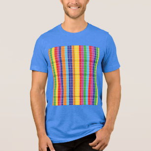 Farbige geometrische Regenbogen-Raster-Muster T-Sh Tri-Blend Shirt
