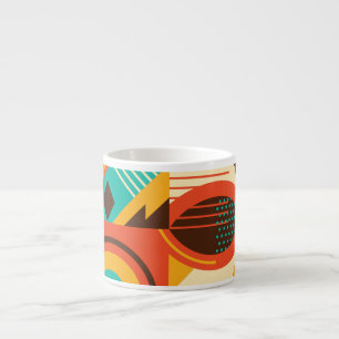 Farbige geometrische Retro-Mode: vintage Abstrakti Espressotasse