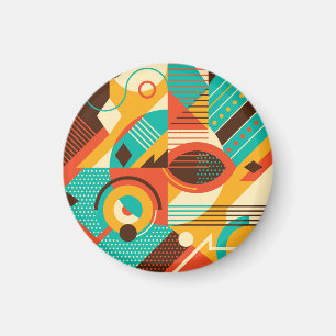 Farbige geometrische Retro-Mode: Vintage-Abstrakti Magnet