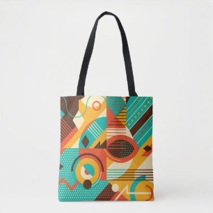 Farbige geometrische Retro-Mode: vintage Abstrakti Tasche