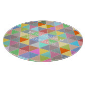 Farbige geometrische Schnittplatte aus Glas Schneidebrett (Ecke)