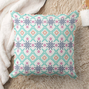 Farbige geometrische Stickerei im tribal Stil Kissen