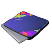 Farbige geometrische Textur mit Anpassung Laptopschutzhülle (Vorne Knopf)