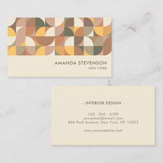 Farbige geometrische Visitenkarte (Vorne/Hinten)