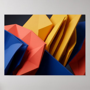 Farbige geometrische Wandgestaltung mit sich schne Poster