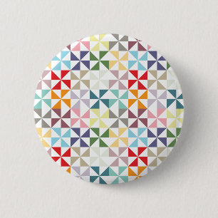 Farbige geometrische Windmühle Button
