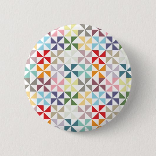 Farbige geometrische Windmühle Button (Vorderseite)