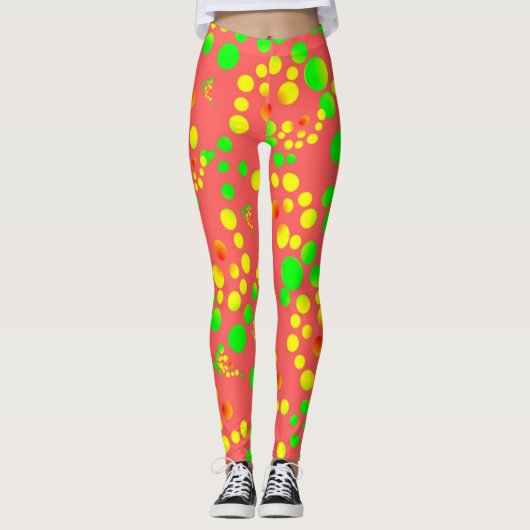 Farbige Gepunktete Leggings (Vorderseite)