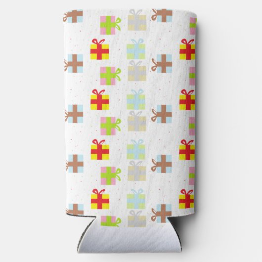 Farbige Geschenkboxen auf weiß Selters Dosenkühler (Rückseite)