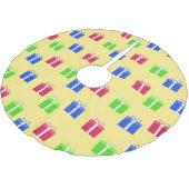 Farbige Geschenkboxen Polyester Weihnachtsbaumdecke (Schrägansicht)