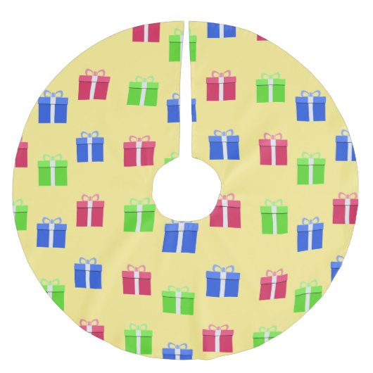 Farbige Geschenkboxen Polyester Weihnachtsbaumdecke (Vorderseite)