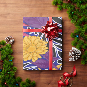 Farbige Geschenkpapier mit kreativer floraler Gest