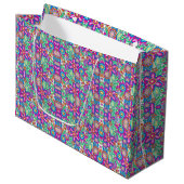 Farbige Geschenktasche mit aufwendigen, lebendigen Große Geschenktüte (Vorderseite Schrägansicht)