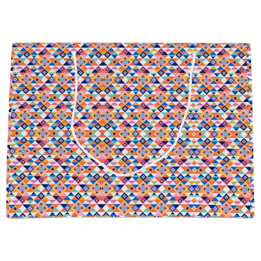 Farbige Geschenktasche mit geometrischem Muster  Große Geschenktüte (Vorderseite)