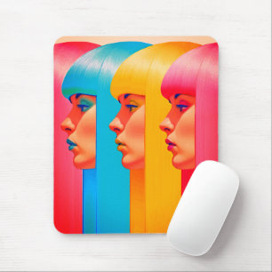Farbige Gesichter Lebendige Mehrfarben-Seitenprofi Mousepad