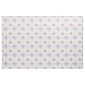 Farbige Gesichter mit violetten Blumen auf Weiß Stoff (Fat Quarter (45,7 x 55,9 cm))