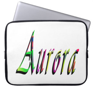 Farbige gestaltete Aurora Mädchen Name,  Laptopschutzhülle