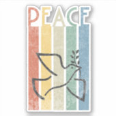 Farbige Gestaltung des Friedenstextes Aufkleber (Vorderseite)