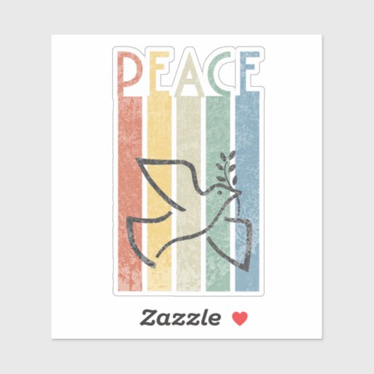 Farbige Gestaltung des Friedenstextes Aufkleber (Blatt)