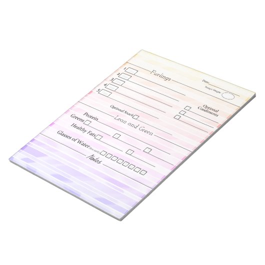 Farbige Gestaltung Minimalistisch 5 und 1 Lebensmi Notizblock (angewinkelt)