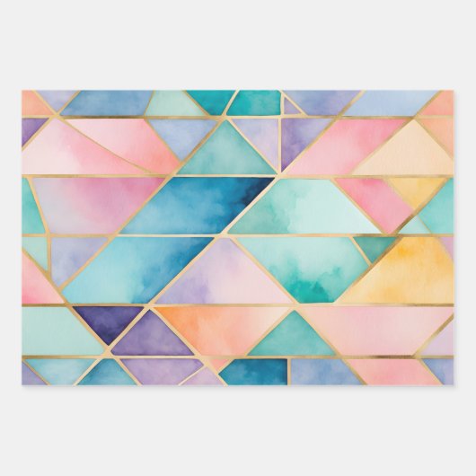 Farbige, gestanzte Glaskunstplatten Geschenkpapier Set (Vorderseite 3)