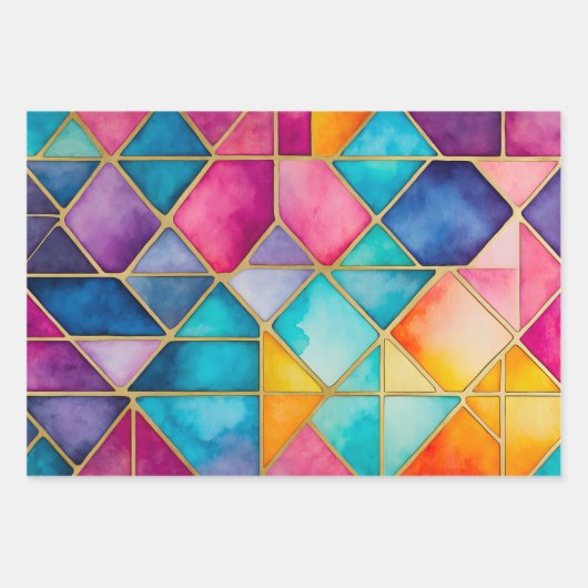 Farbige, gestanzte Glaskunstplatten Geschenkpapier Set (Vorderseite 2)