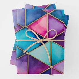 Farbige, gestanzte Glaskunstplatten Geschenkpapier Set