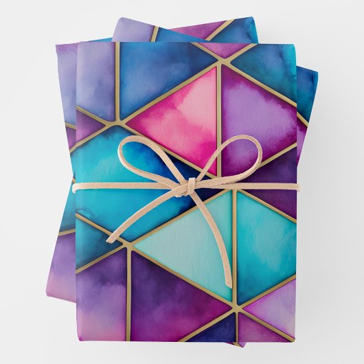 Farbige, gestanzte Glaskunstplatten Geschenkpapier Set