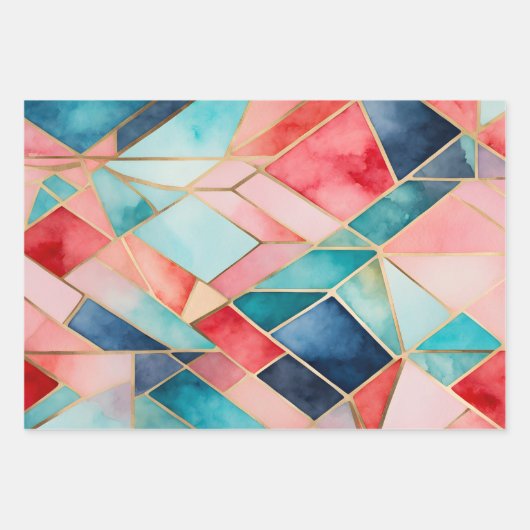 Farbige, gestanzte Glaskunstplatten Geschenkpapier Set (Vorderseite 2)