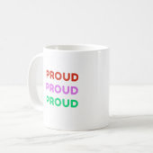 Farbige gestapelte stolze Retro-LGBTQ-Stolz Kaffeetasse (Vorderseite Links)
